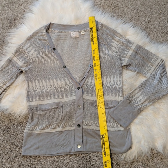 Postmark | gray sparkly aztec patterned cardigan - Picture 8 of 8